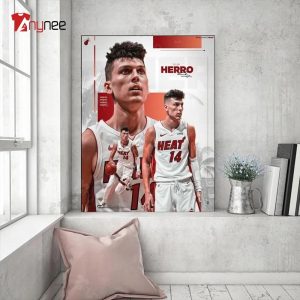 Perfect Nba Basketball Number 14 Miami Heat Tyler Herro Poster