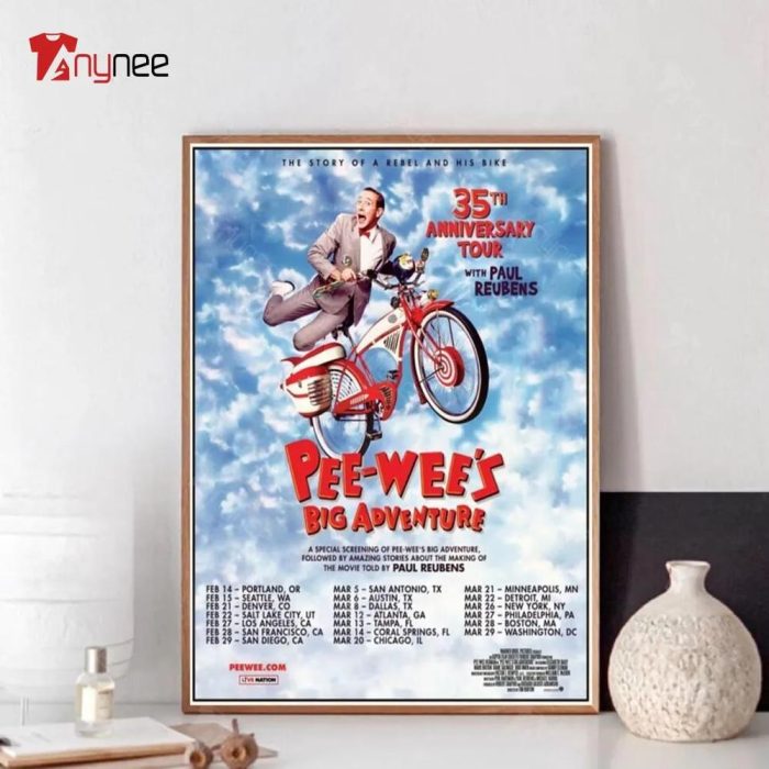 Rip Paul Reubens Pee Wees Herman Big Adventure 35th Anniversary Tour Poster
