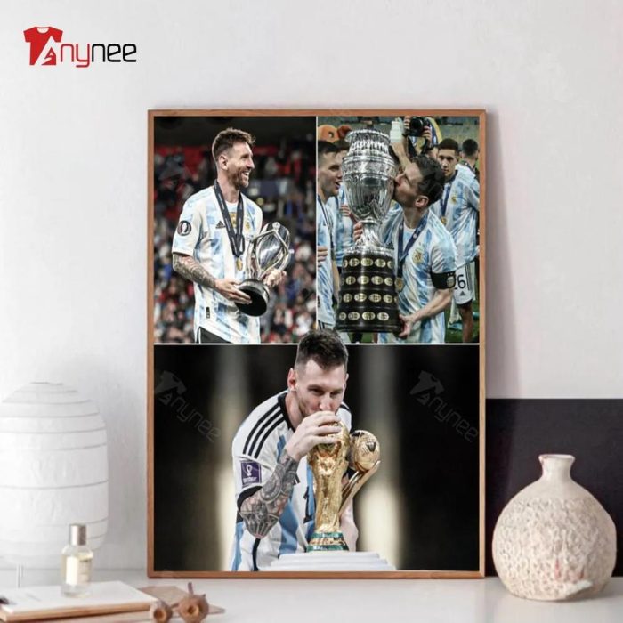 Unique Lionel Messi With Noble Trophys Poster