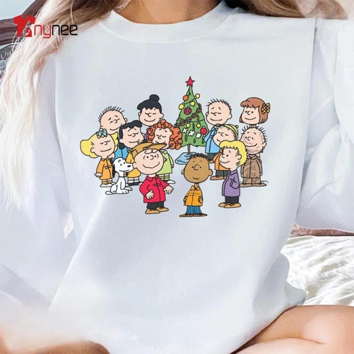 Vintage Christmas Tree With Snoopy And Friends Peanuts Sweatshirt