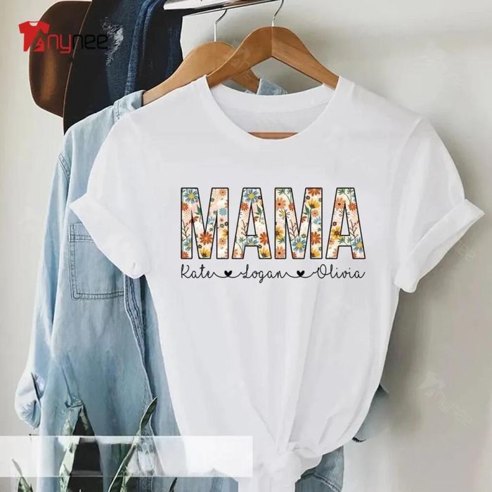Vintage Custom Name Floral Mama Shirt