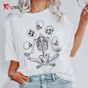 Vintage Five Skull Skeleton Shirt