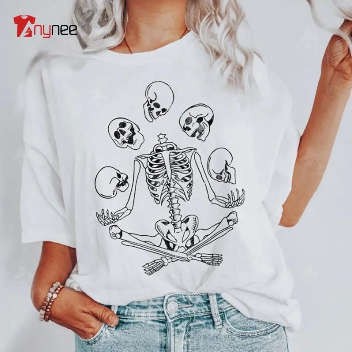 Vintage Five Skull Skeleton Shirt