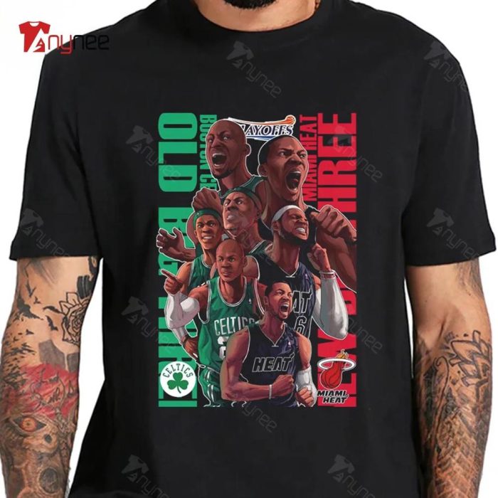 Vintage Nba Playoffs 2023 Miami Heat And Boston Celtics Eastern Conference Shirt