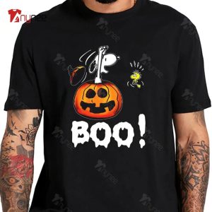 Woodstock And Snoopy Boo Pumpkin Peanuts Halloween Shirt