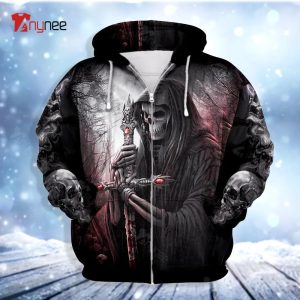 Grim Reaper Dallas Cowboys Zipper & Pullover 3D Death Skull Hoodies