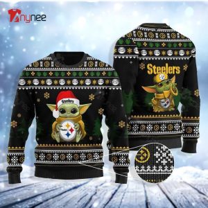 Pittsburgh Steelers Grinch Knit Ugly Christmas Knitted Sweater.