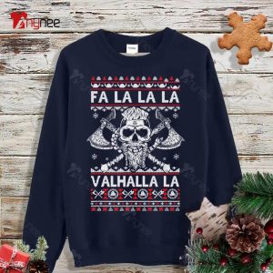 Fa La La Valhalla Viking Skull Christmas Sweatshirt