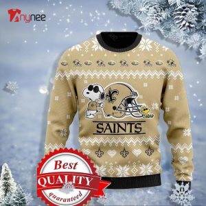 Orleans Saints Cute The Snoopy Show Football Helmet Ugly Christmas Sweater