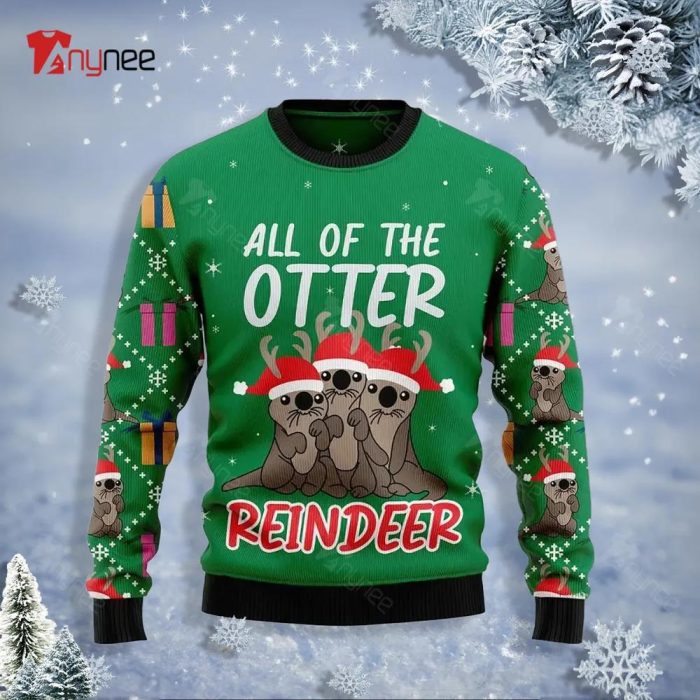 Otter Reindeer Ugly Sweater