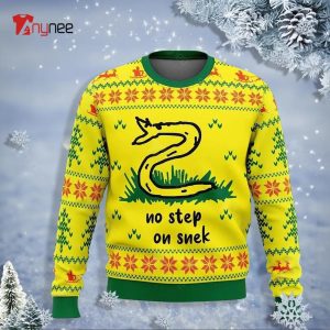 Pattern No Step On Snek Christmas Ugly Sweater
