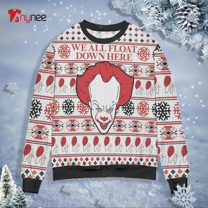Pennywise We All Float Down Here Christmas Ugly Sweater
