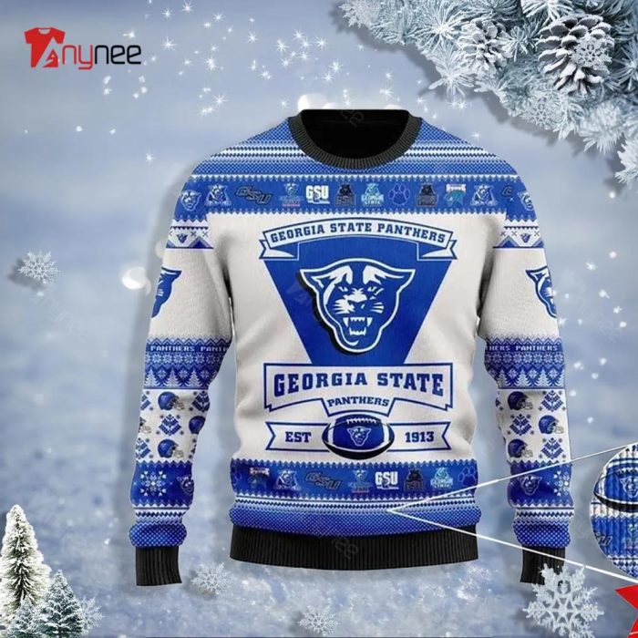 Personalized Georgia State Panthers Football Team Logo Ugly Sweater