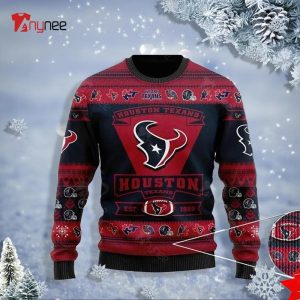 Personalized Houston Texan Football Team Logo Ugly Sweater Christmas
