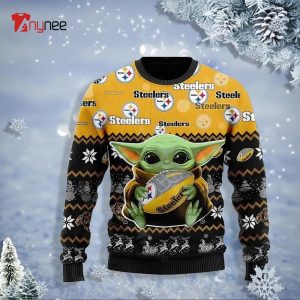 Pittsteelers Baby Yoda Ugly Sweater Christmas