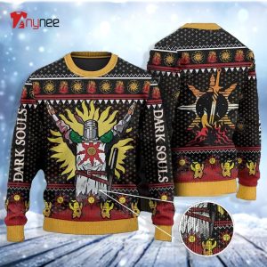 Praise The Sun With Bonfire Ugly Christmas Sweater
