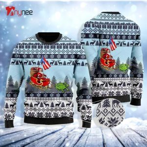 Puerto Rico Santa Claus With Coqui Frog Ugly Christmas Sweater