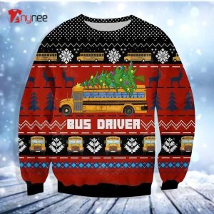 Red Bus Driver Ugly Christmas Sweater