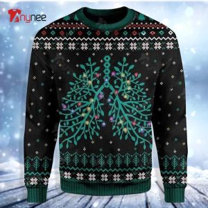 Respiratory Christmas Lights For Womens Ugly Christmas Sweater