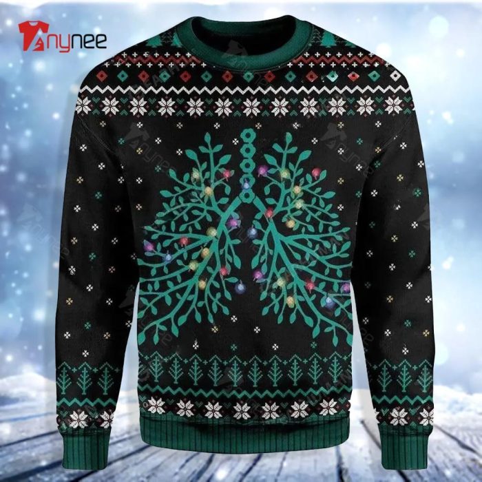 Respiratory Christmas Lights For Womens Ugly Christmas Sweater