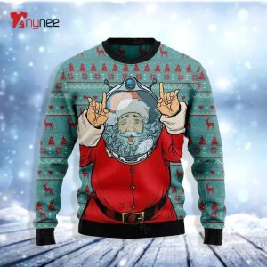 Santa Claus Astronaut Womens Ugly Christmas Sweater