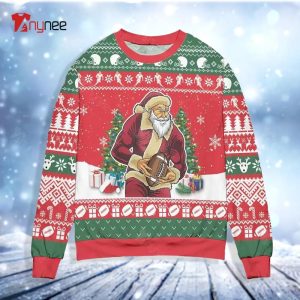 Santa Claus Football Snowflake Ugly Christmas Sweater