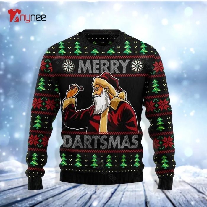 Santa Claus Merry Dartsmas Ugly Christmas Sweater