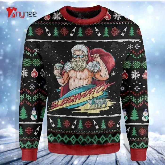 Santa Claus Muscle Sleighwatch For Ugly Christmas Sweater