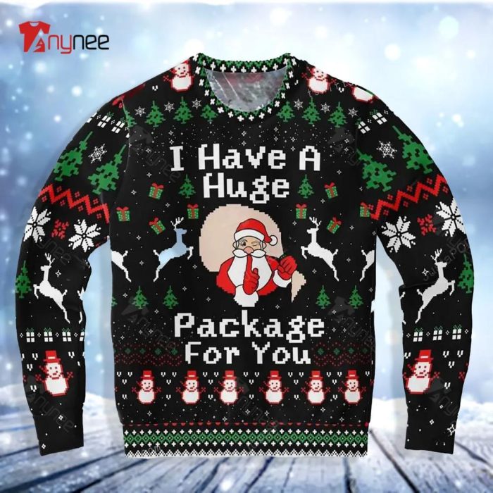 Santa Huge Package For You Ugly Christmas Sweater