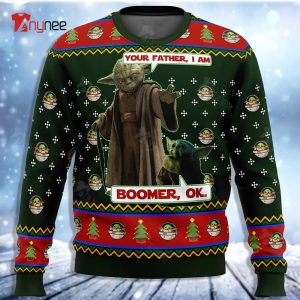 NFL Philadelphia Eagles Ugly Christmas Sweater Cute Baby Yoda Unisex Sweater