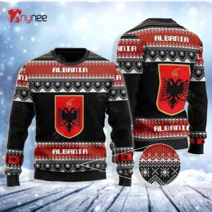 The United States Flag Of Albania Ugly Christmas Sweater