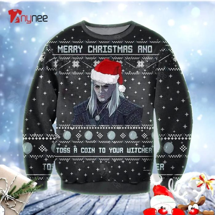 The Witcher Toss A Coin Ugly Christmas Sweater