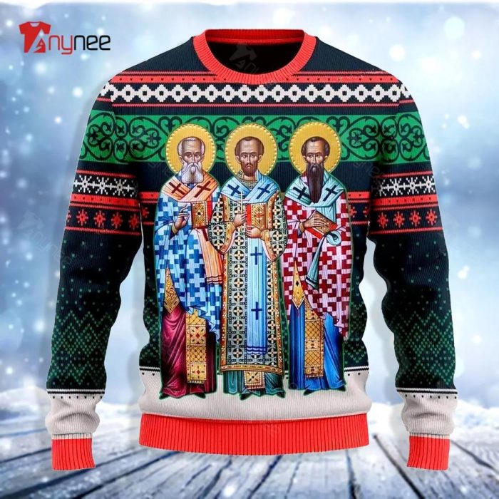 Three Great Hierarchs Ugly Christmas Sweater