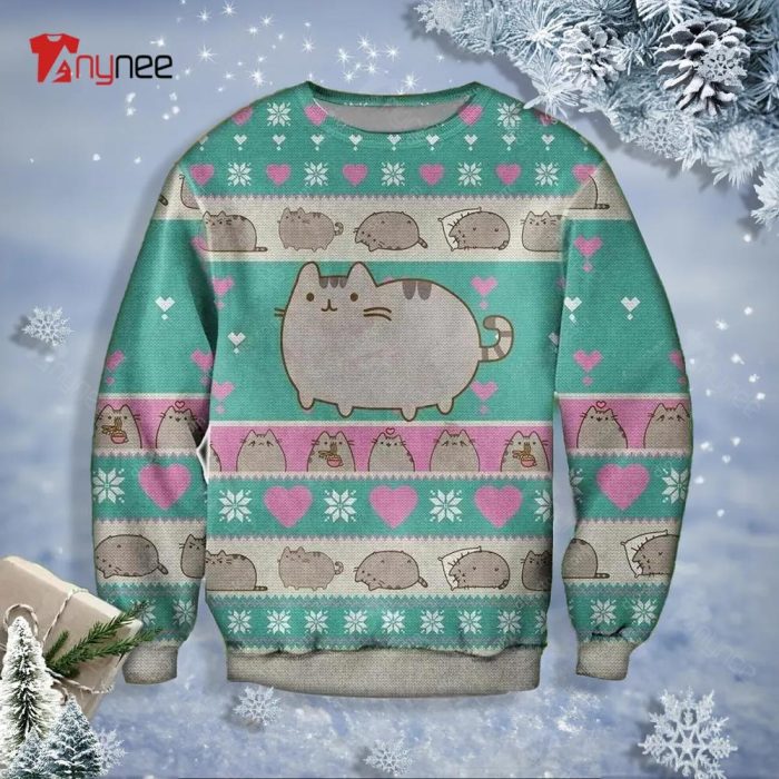 Ugly Christmas Sweater Pusheen Facebook Sticker