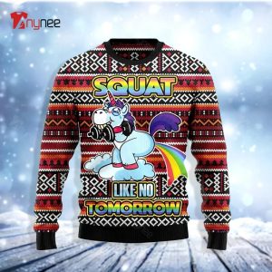 Unicorn Squat Like No Tomorrow Womens Ugly Christmas Sweater