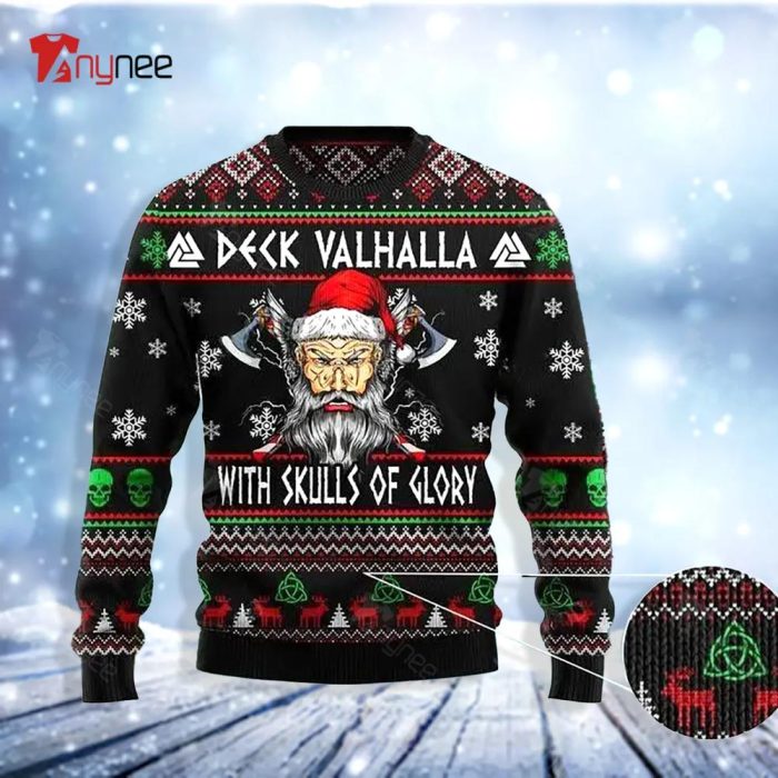 Viking Deck Valhalla Skulls Of Glory For Ugly Christmas Sweater