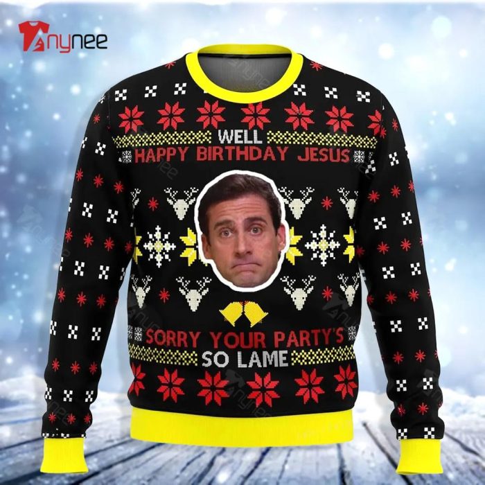 Well Happy Birthday Jesus The Office Ugly Chritsmas Sweater